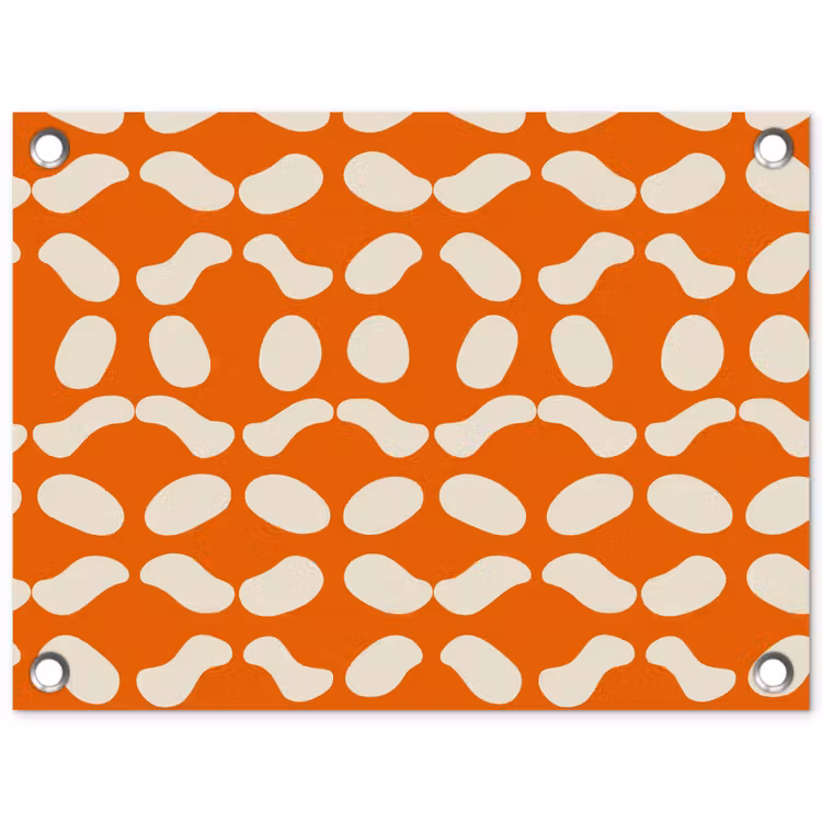 Tuinposter - Oranje - Organische vormen - Wit — 1
