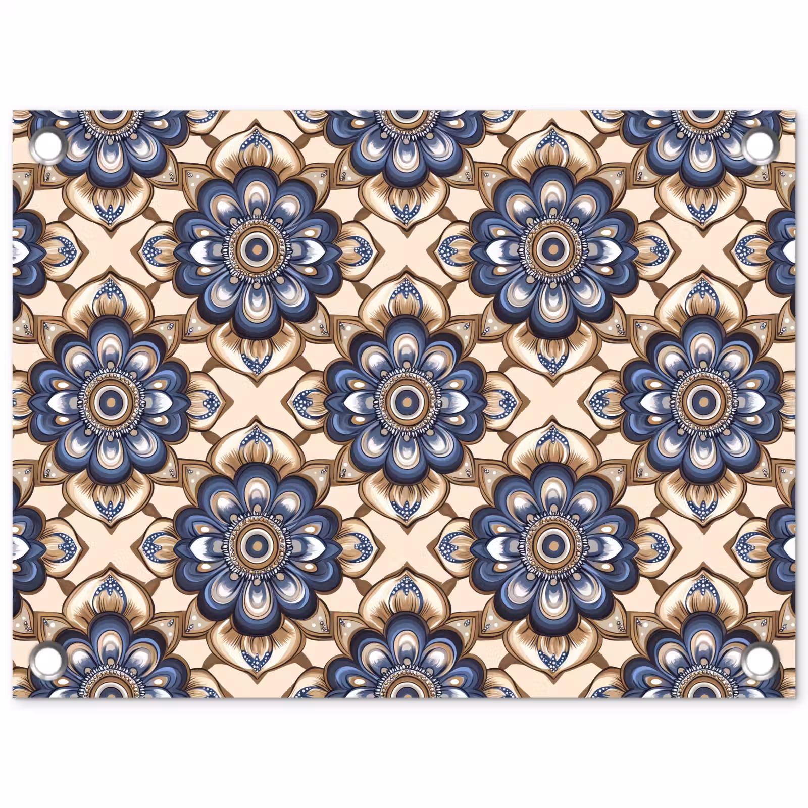 Tuinposter - Floraal - Ornament - Blauw — 1