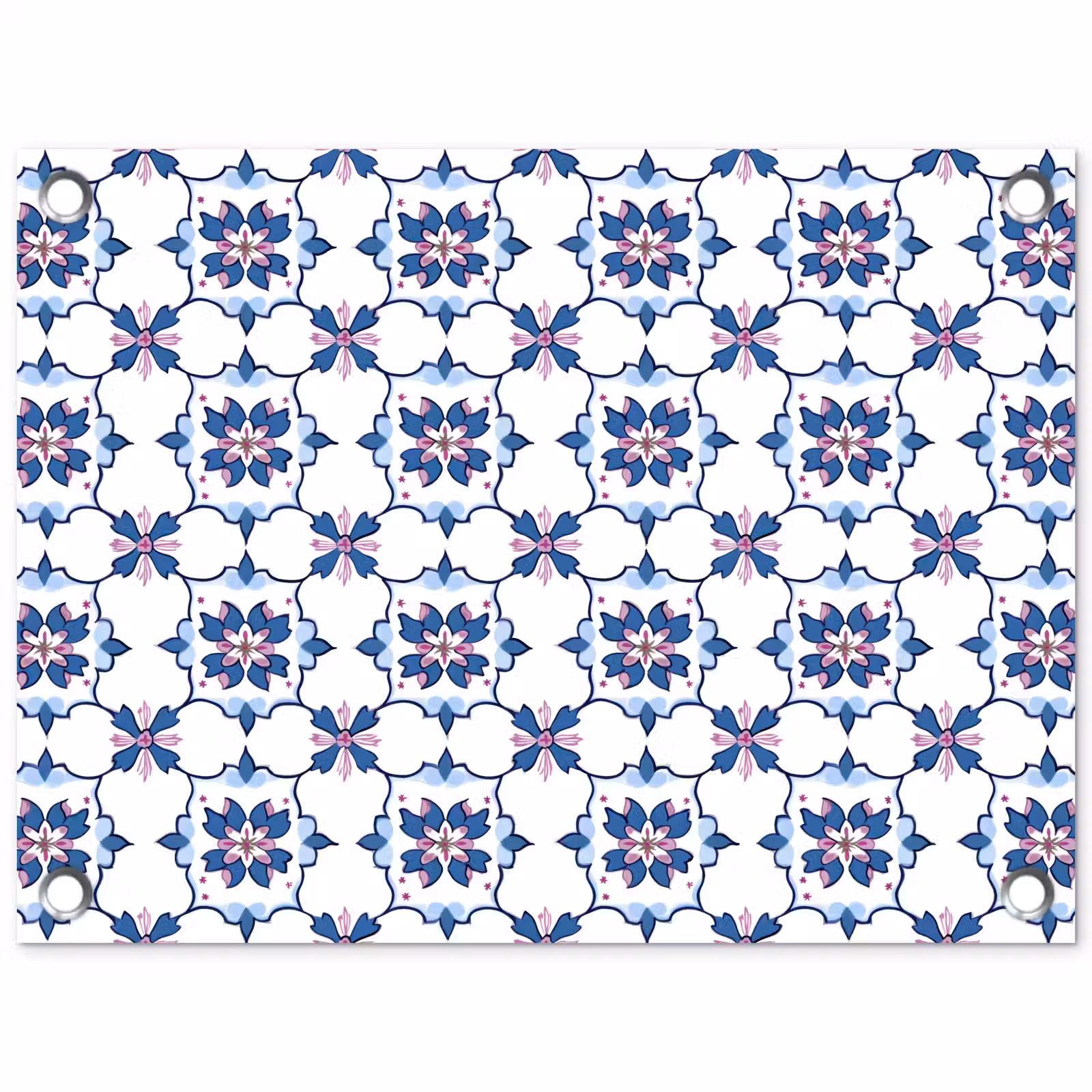 Tuinposter - Modern - Patroon - Blauw - Roze — 1