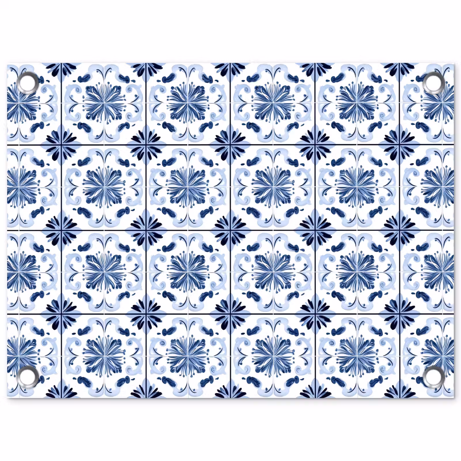 Tuinposter - Patroon - Tegel - Blauw — 1