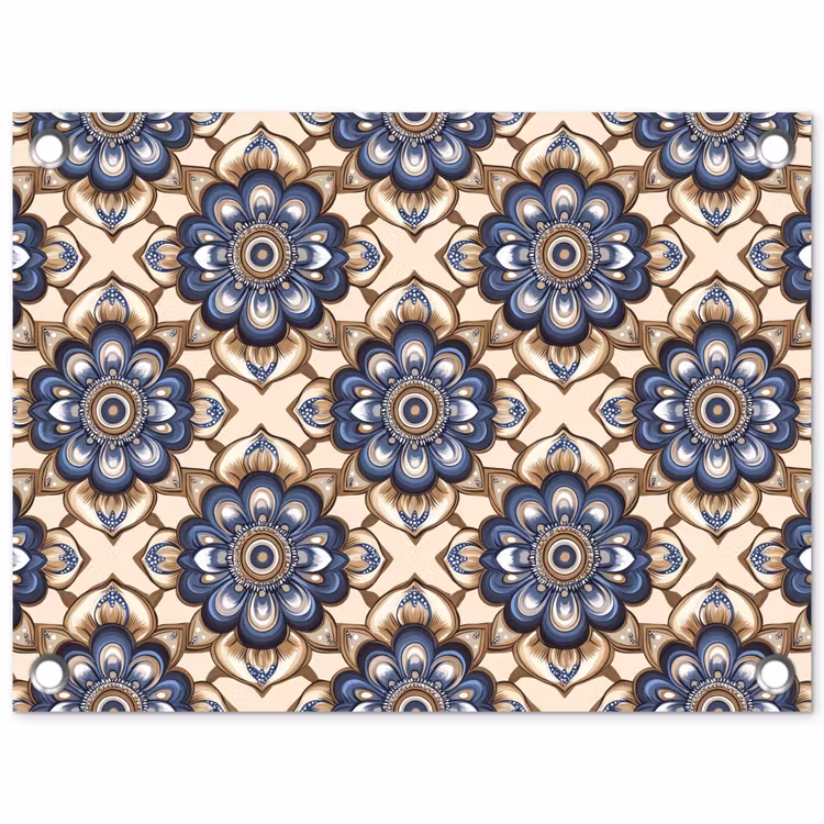 Tuinposter - Floraal - Ornament - Blauw — 1