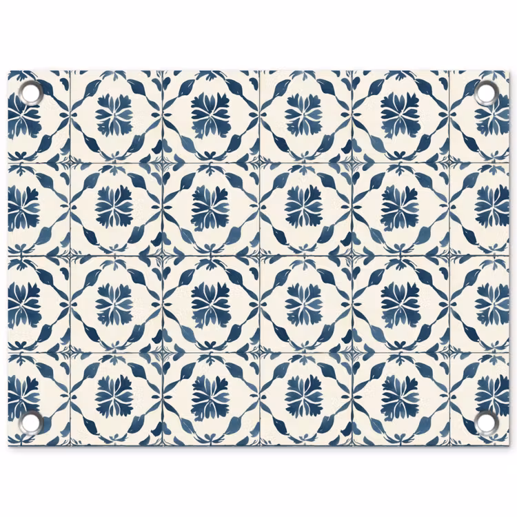 Tuinposter - Grafisch - Tegel - Blauw — 1