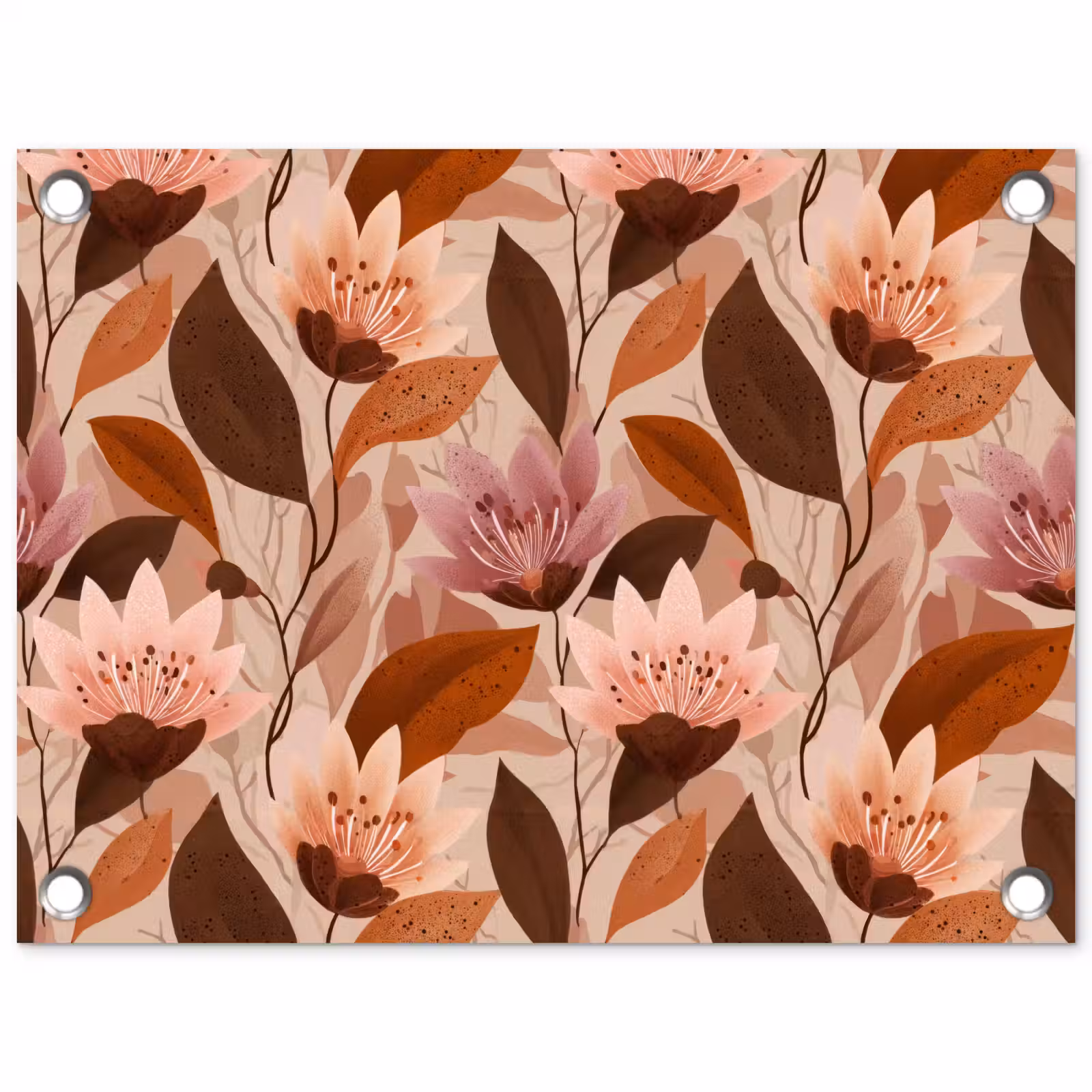 Tuinposter - Bloemen - Bladeren - Bruin — 1