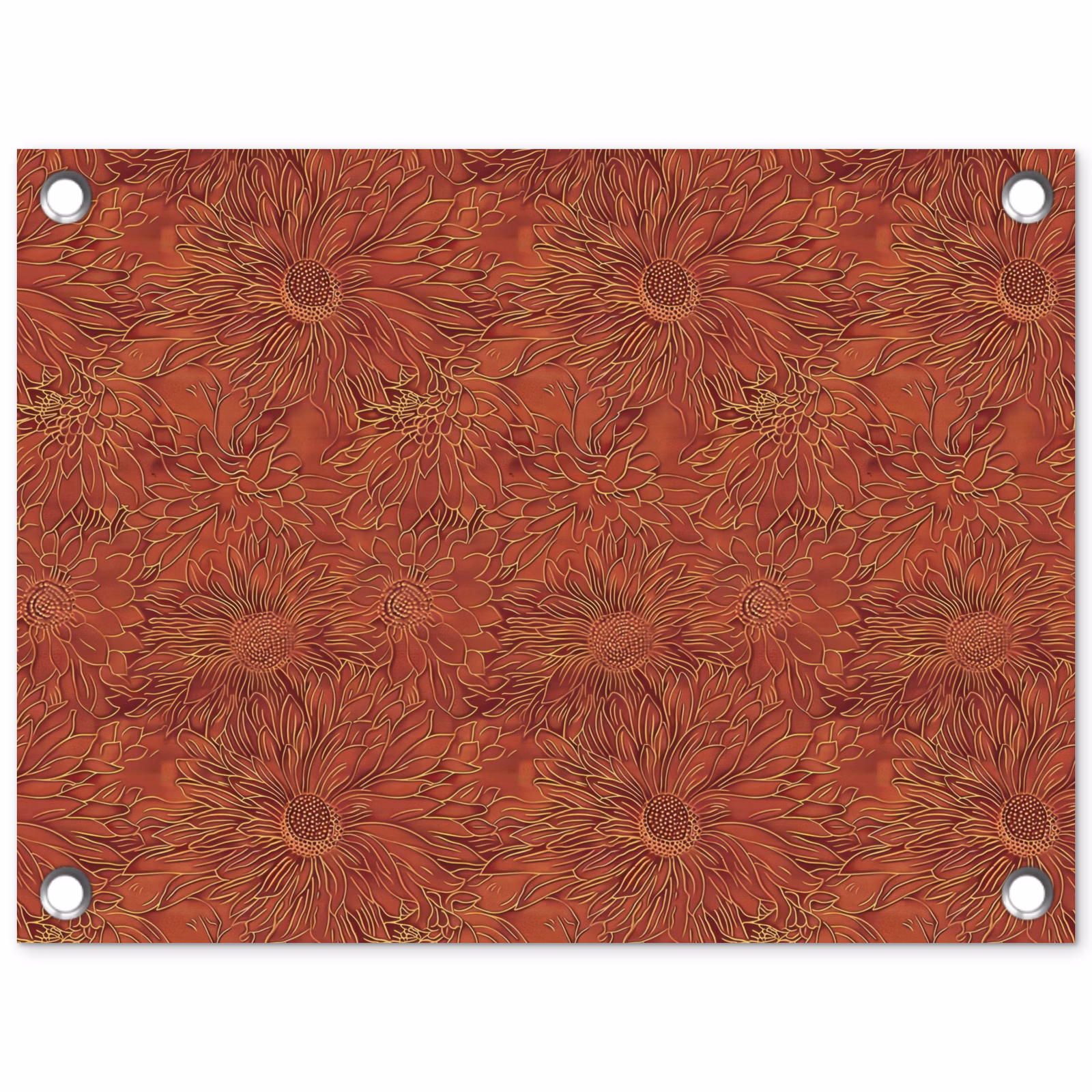 Tuinposter - Oosters - Bloemen - Terracotta — 1