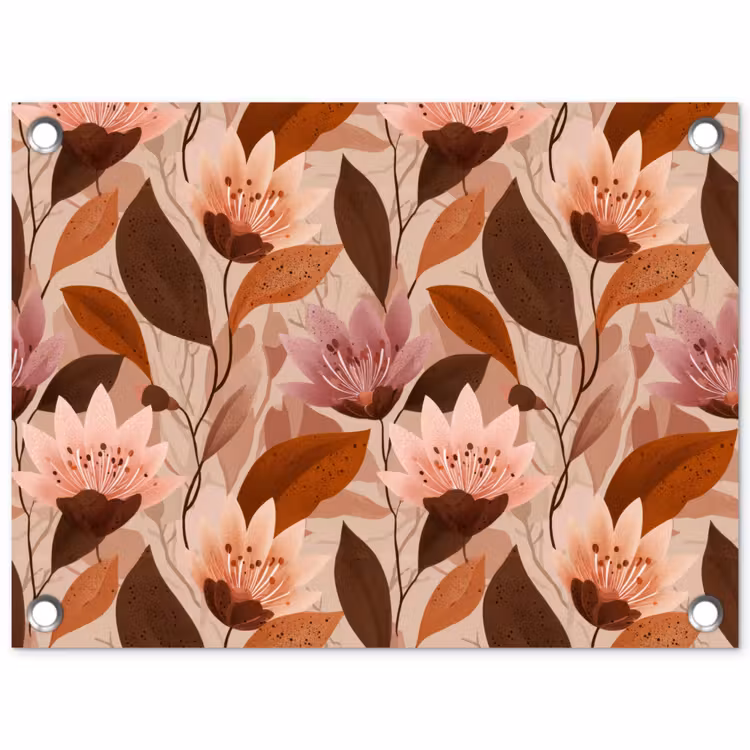 Tuinposter - Bloemen - Bladeren - Bruin — 1
