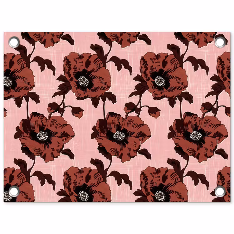 Tuinposter - Bloemen - Retro - Rood — 1
