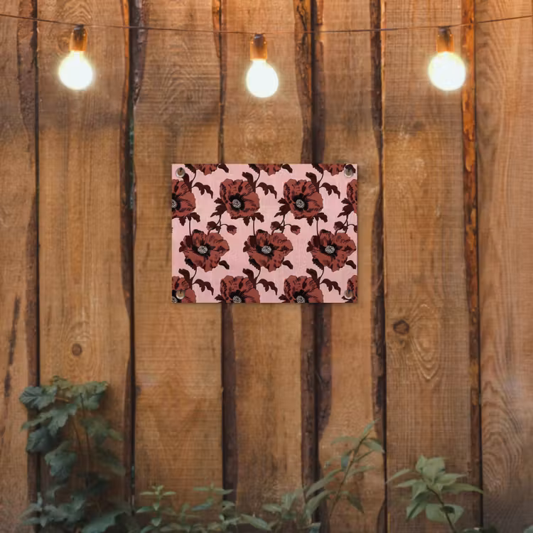 Tuinposter - Bloemen - Retro - Rood — 2