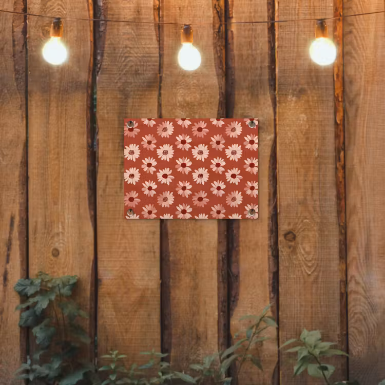 Tuinposter - Madelief - Retro - Terracotta — 2