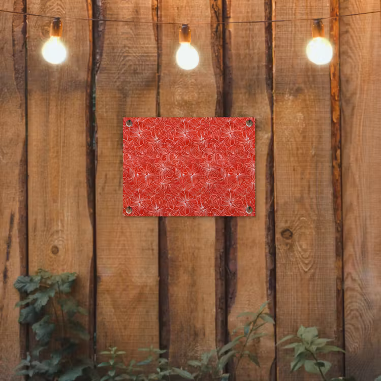 Tuinposter - Bloemen - Patroon - Rood — 2