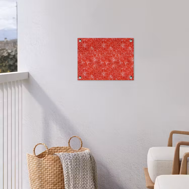 Tuinposter - Bloemen - Patroon - Rood — 3