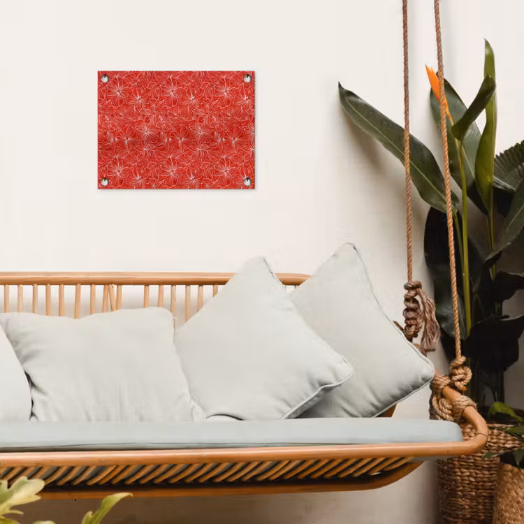 Tuinposter - Bloemen - Patroon - Rood — 5