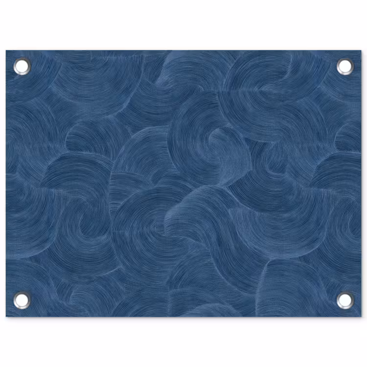 Tuinposter - Golven - Textuur - Patroon - Blauw — 1