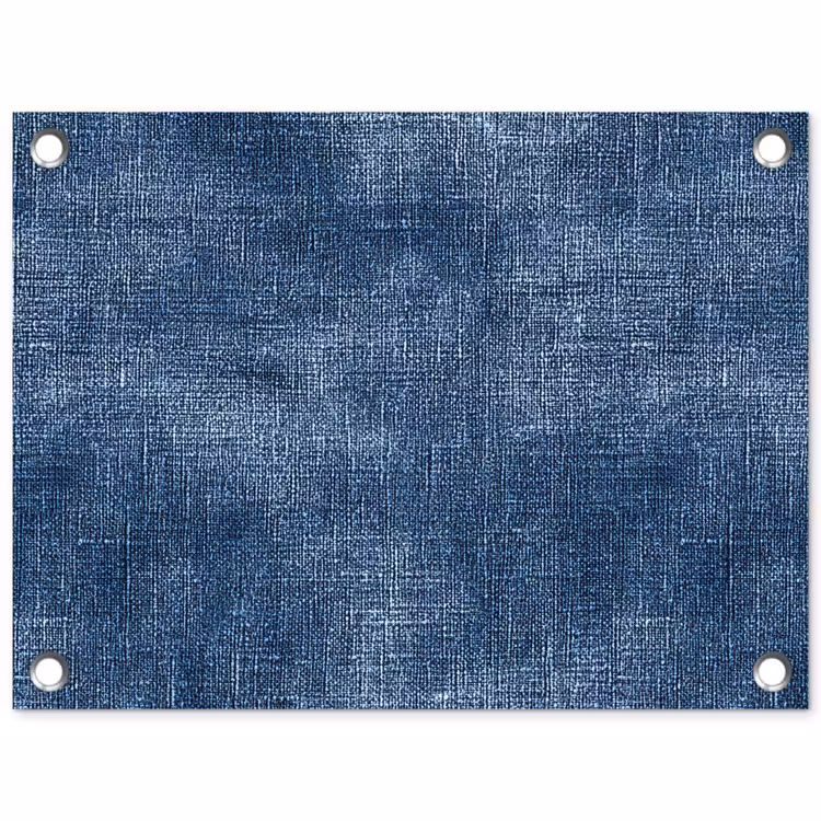 Tuinposter - Linnen - Textuur - Patroon - Denim - Rustiek — 1