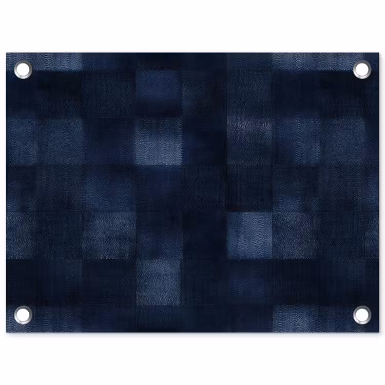 Tuinposter - Patroon - Ruit - Marineblauw — 1