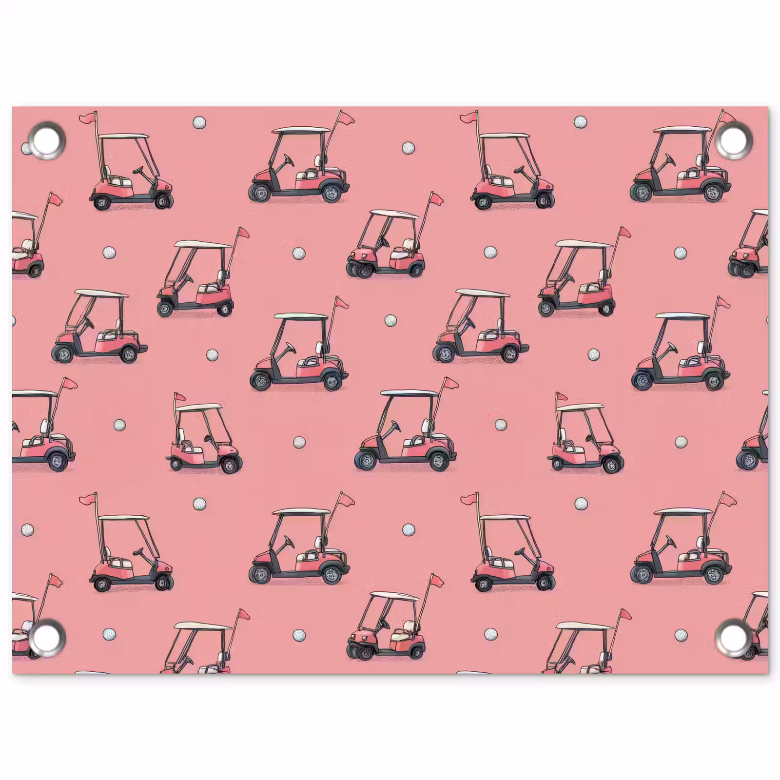 Tuinposter - Golfkar - Retro - Roze — 1