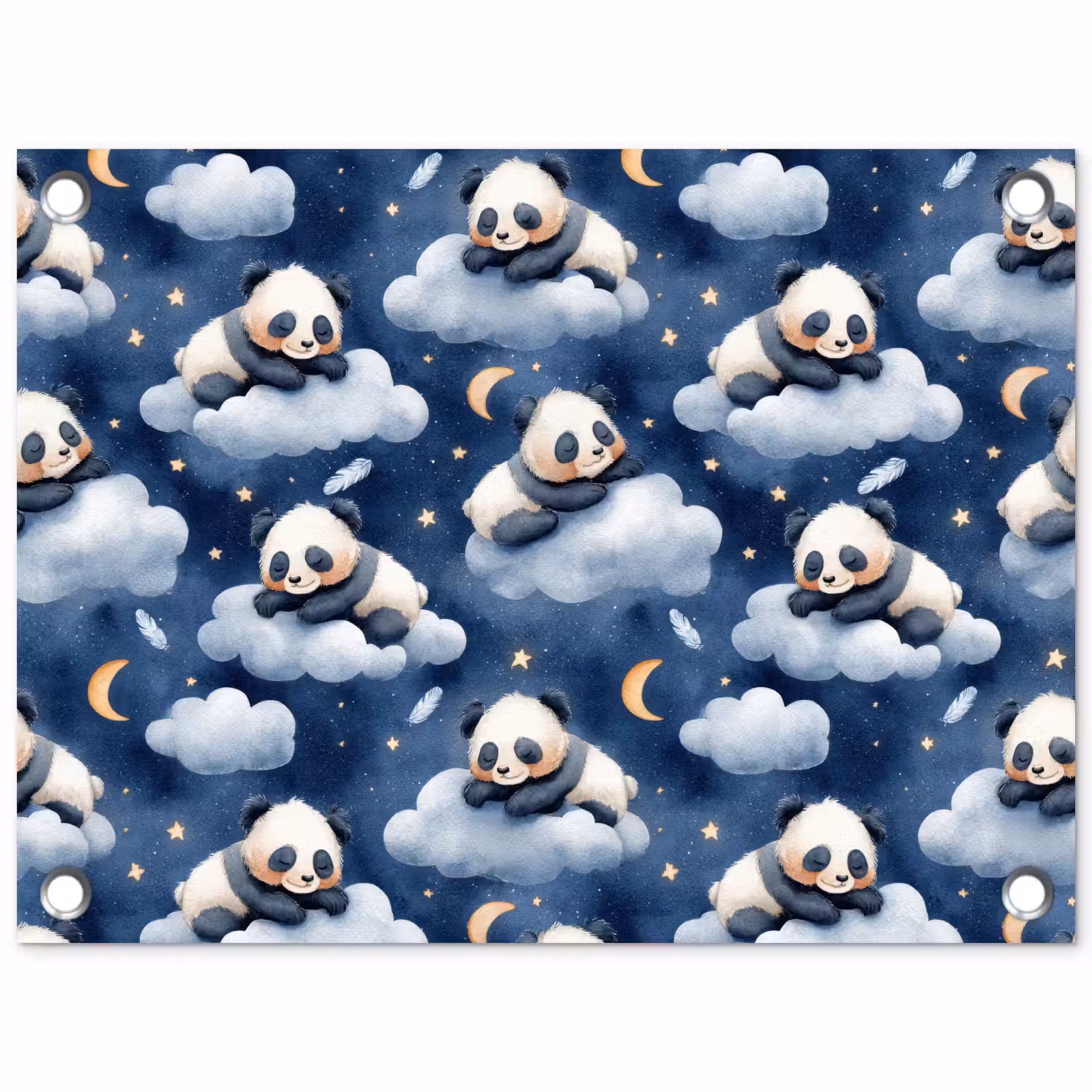 Tuinposter - Panda's - Slapen - Blauw — 1