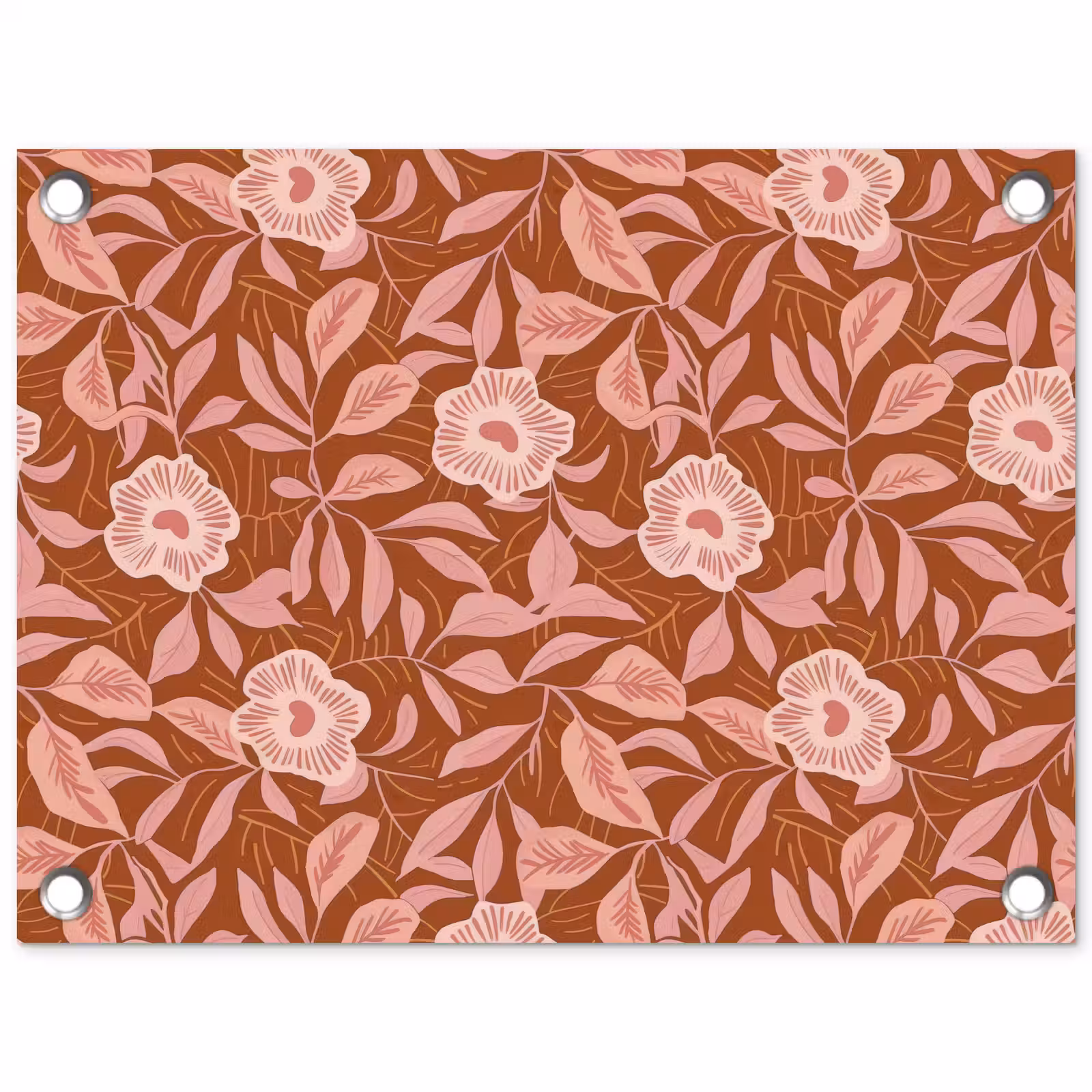 Tuinposter - Patroon - Bladeren - Terracotta — 1