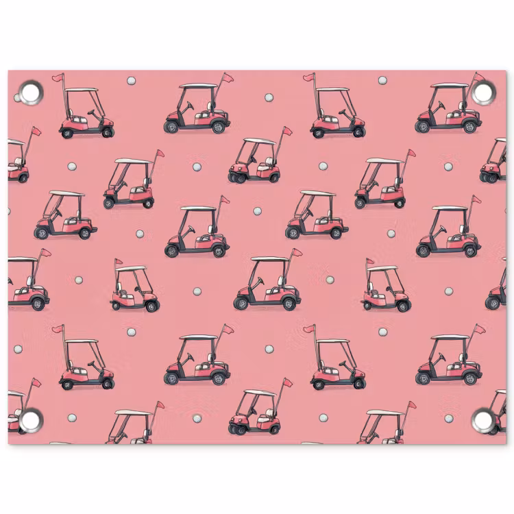 Tuinposter - Golfkar - Retro - Roze — 1