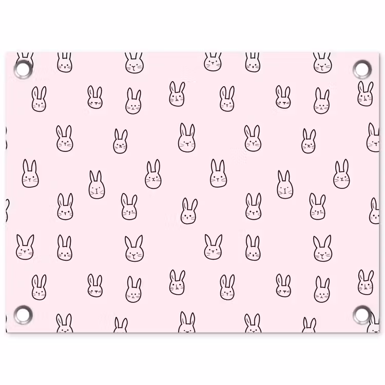Tuinposter - Konijnen - Minimalistisch - Roze — 1