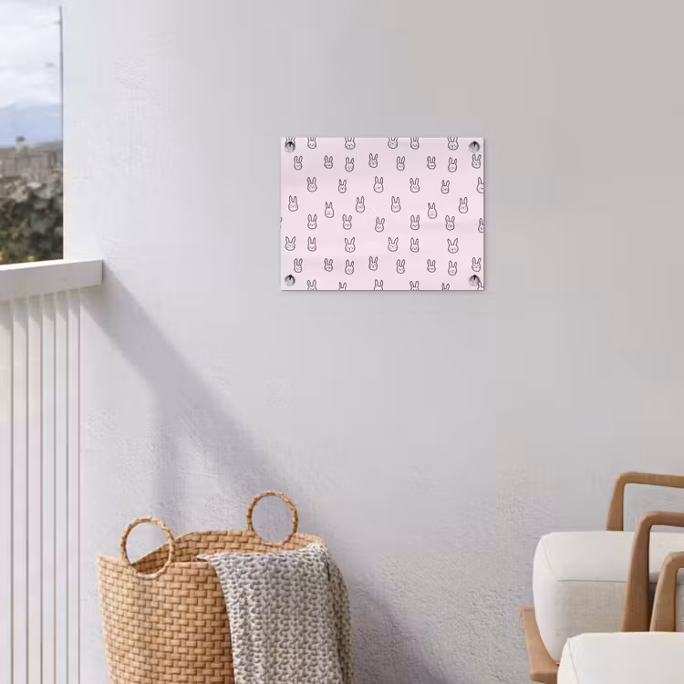 Tuinposter - Konijnen - Minimalistisch - Roze — 3