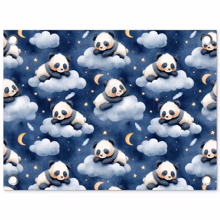 Tuinposter - Panda's - Slapen - Blauw — 1