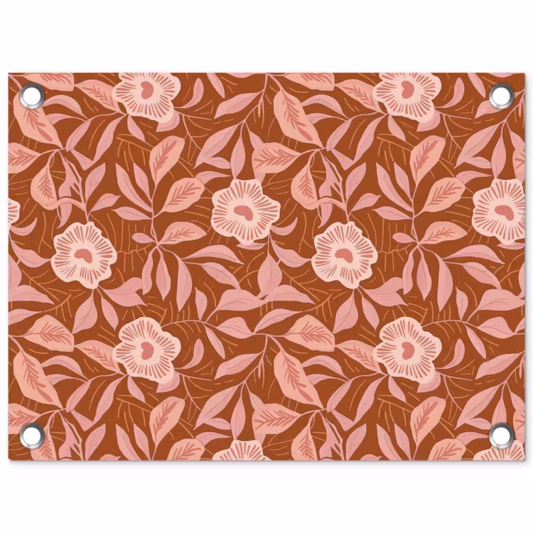 Tuinposter - Patroon - Bladeren - Terracotta — 1