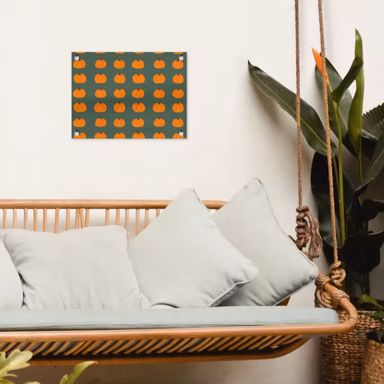 Tuinposter - Pompoen - Patroon - Oranje — 5
