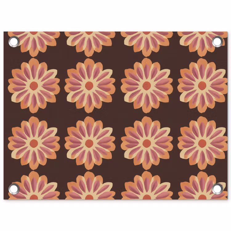 Tuinposter - Bloemen - Patroon - Bruin — 1