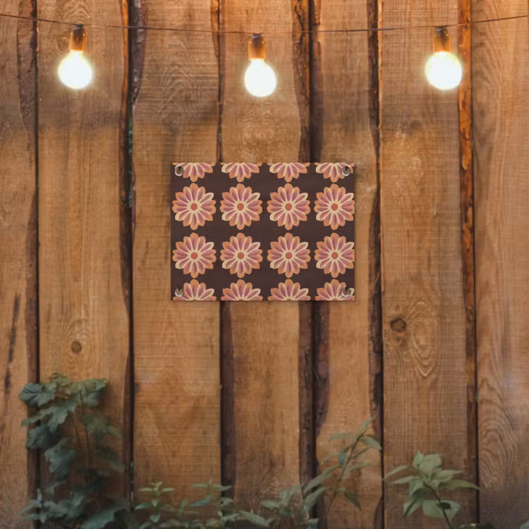 Tuinposter - Bloemen - Patroon - Bruin — 2