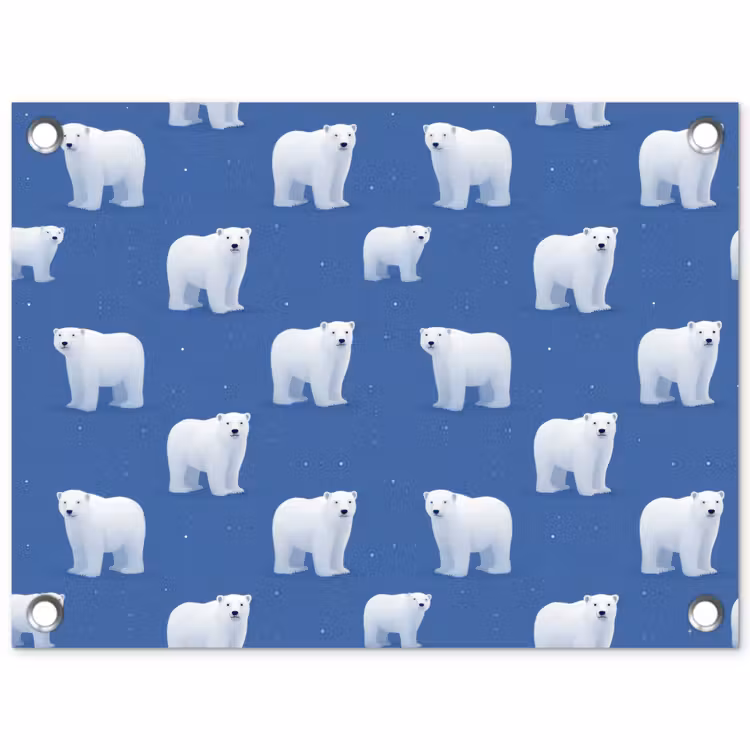 Tuinposter - IJsbeer - Patroon - Blauw — 1