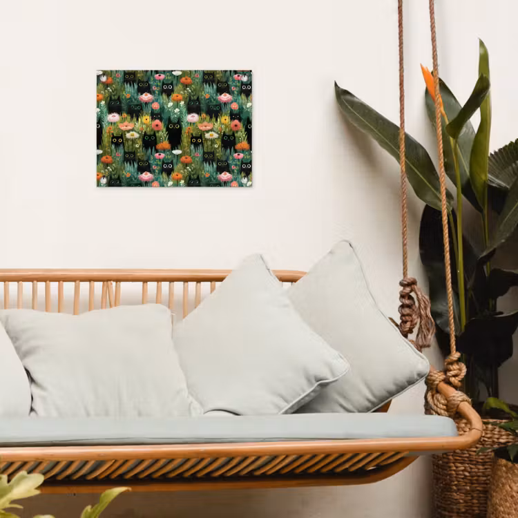 Tuinposter - Katten - Bloemen - Kleurrijk — 5