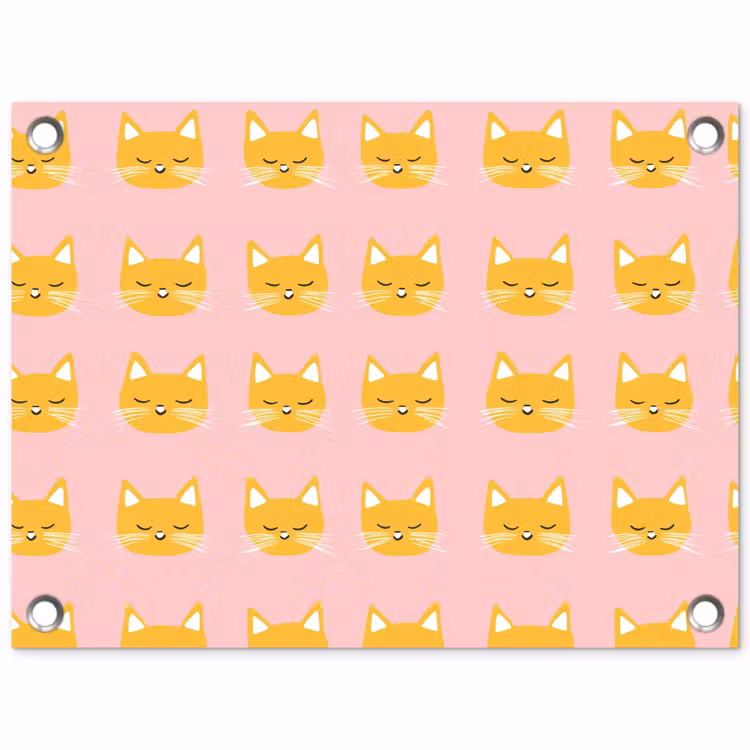 Tuinposter - Katten - Patroon - Roze — 1