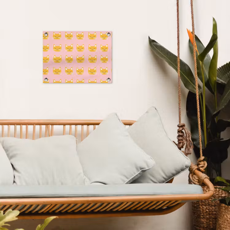 Tuinposter - Katten - Patroon - Roze — 5