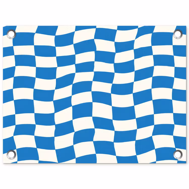 Tuinposter - Golvend - Patroon - Blauw — 1