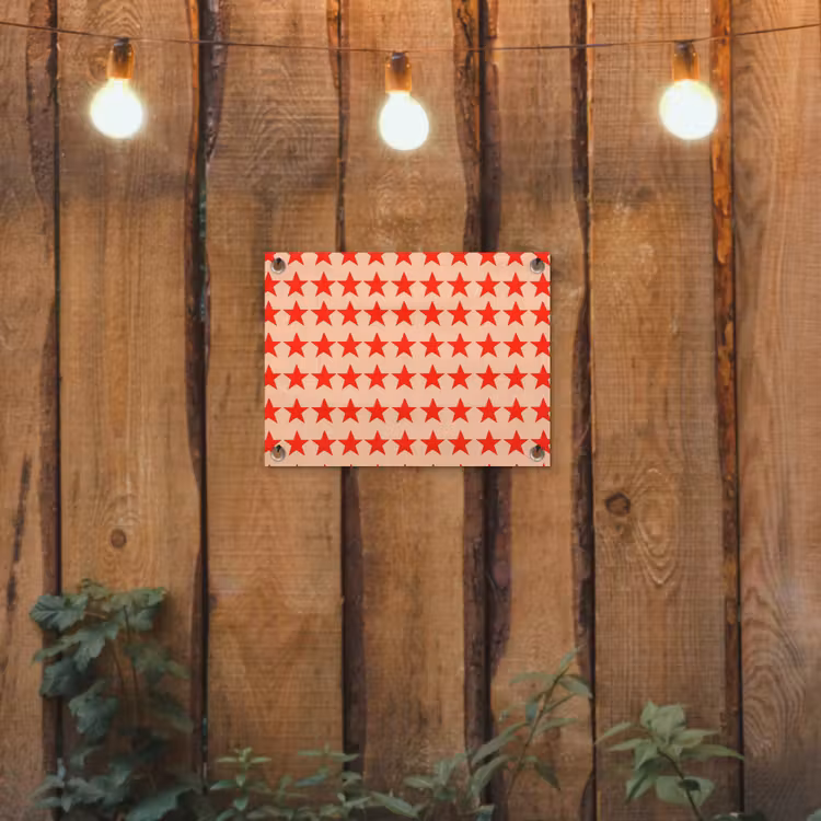 Tuinposter - Patroon - Sterren - Rood — 2