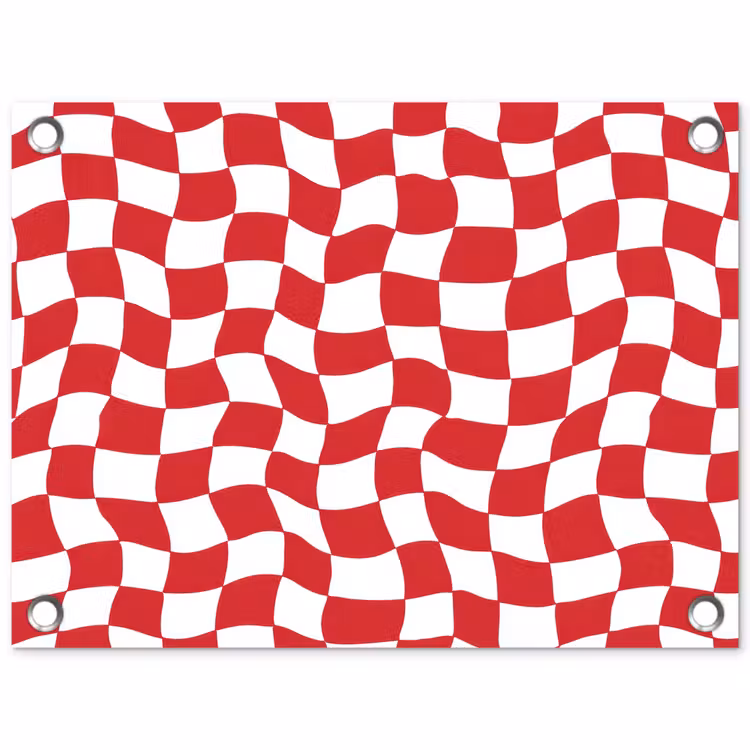 Tuinposter - Golvend - Patroon - Rood — 1