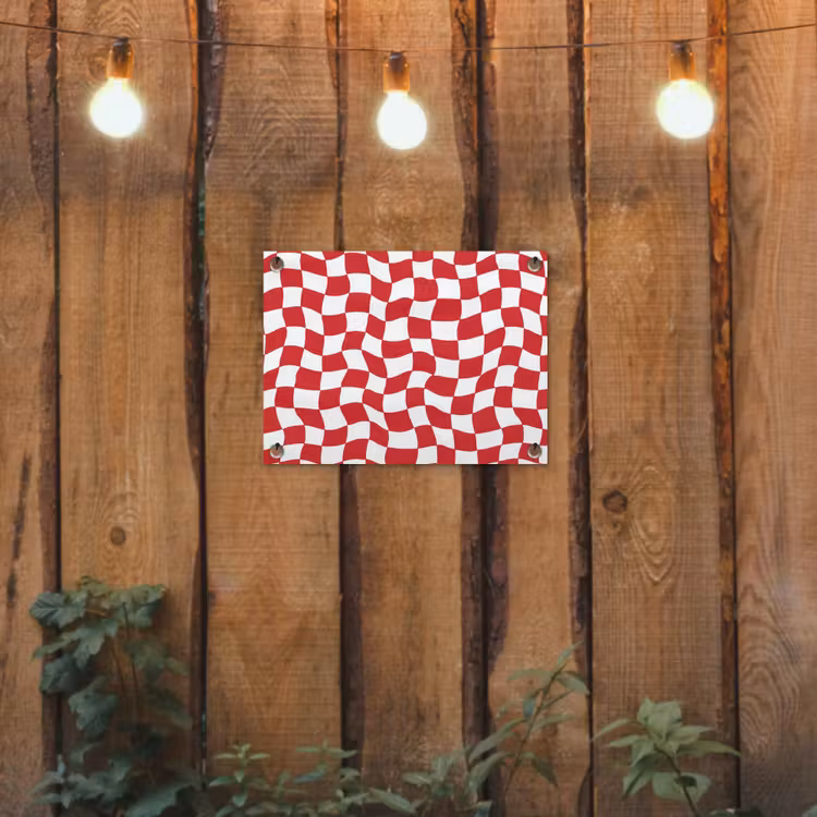 Tuinposter - Golvend - Patroon - Rood — 2