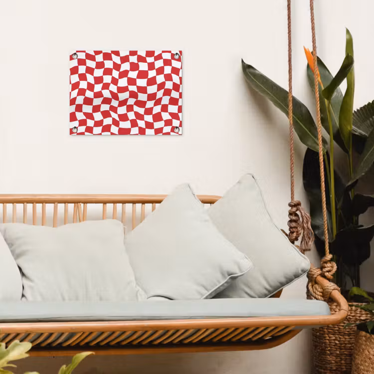 Tuinposter - Golvend - Patroon - Rood — 5