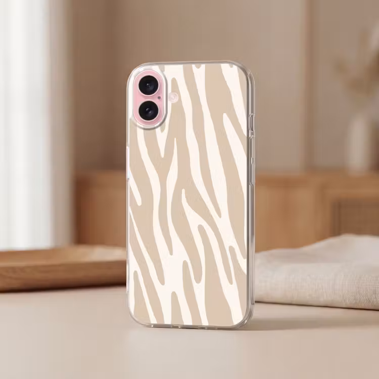Telefoonhoesje - Zebraprint - Beige - Wit - Dierenprint — 3