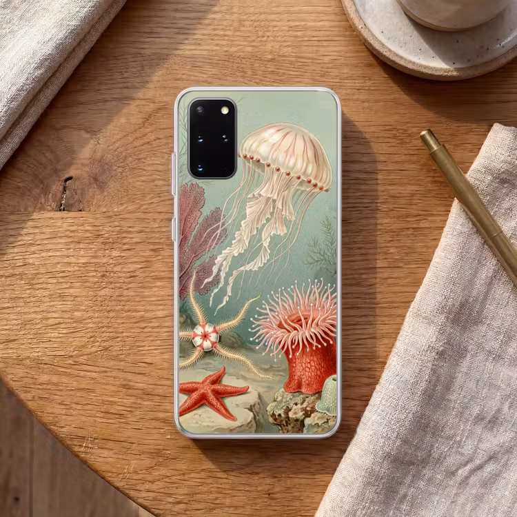 Telefoonhoesje - Zeeleven - Kwal - Onderwater - Illustratie - Beige — 2