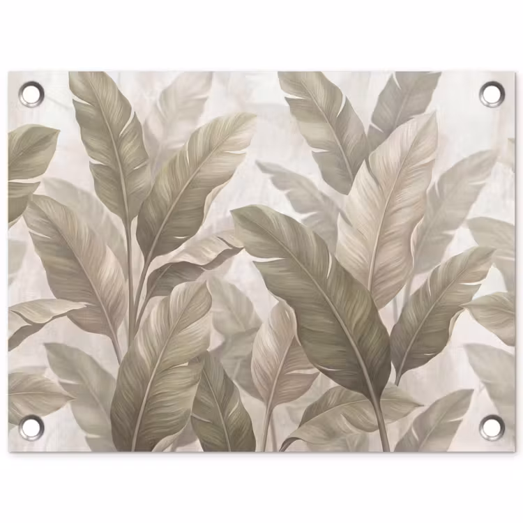Tuinposter - Bladeren - Tropisch - Natuur - Abstract - Beige — 1