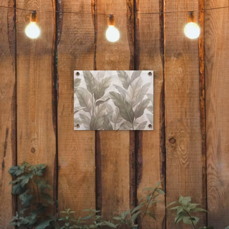 Tuinposter - Bladeren - Tropisch - Natuur - Abstract - Beige — 2