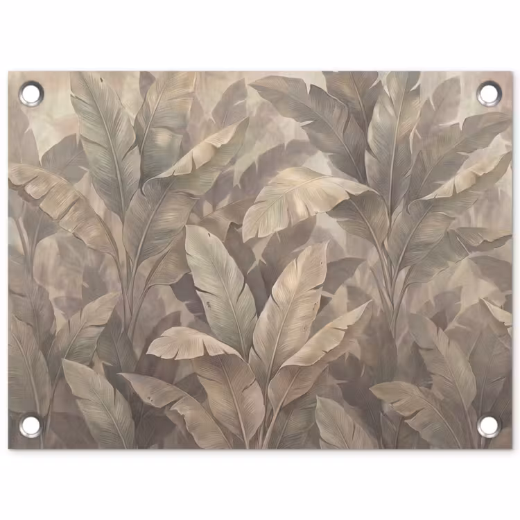 Tuinposter - Bladeren - Tropisch - Natuur - Modern - Beige — 1