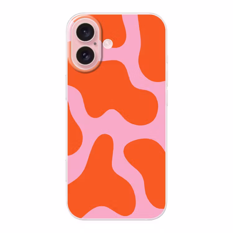 Telefoonhoesje - Vlekken - Rood - Roze - Patroon - Minimalistisch — 1