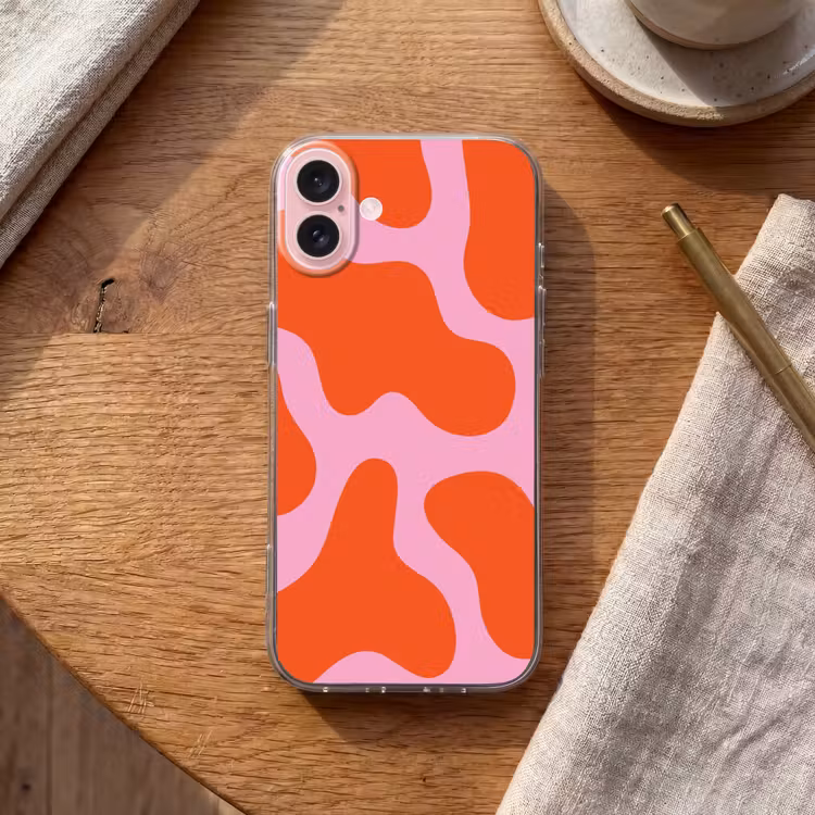 Telefoonhoesje - Vlekken - Rood - Roze - Patroon - Minimalistisch — 2