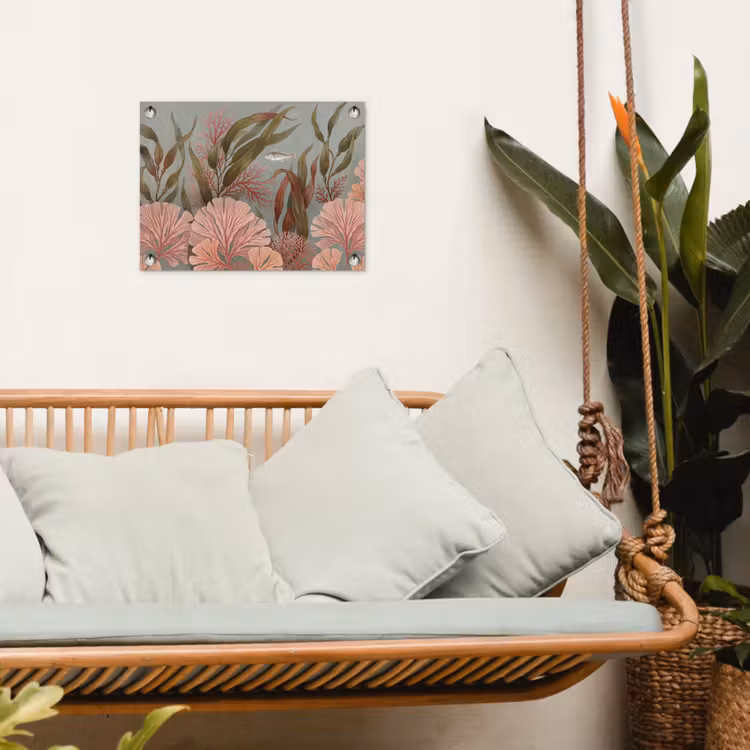 Tuinposter - Onderwater - Planten - Vis - Vintage - Groen — 5