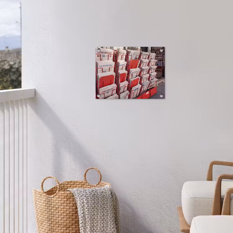 Tuinposter - Kranten - Rek - Stedelijk - Dagelijks leven - Rood — 3