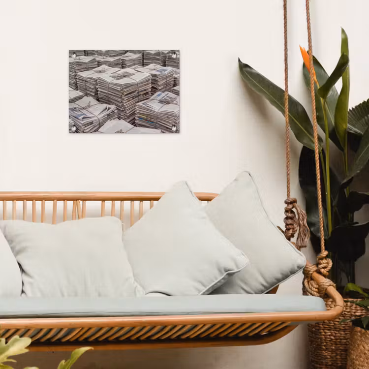 Tuinposter - Kranten - Stapels - Touw - Informatie - Vintage — 5