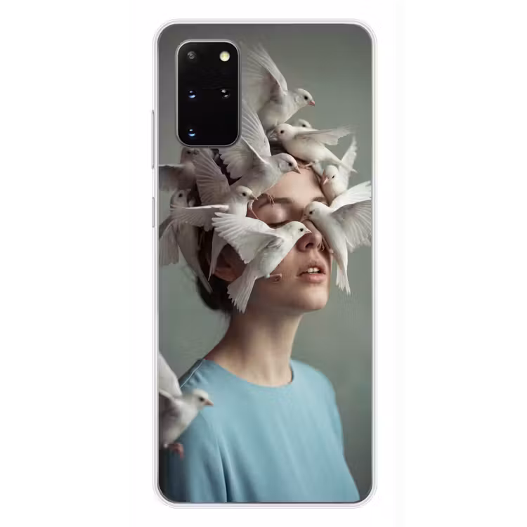 Telefoonhoesje - Vrouw - Vogels - Abstract - Modern - Wit — 4