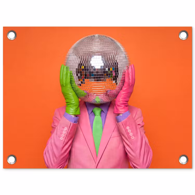 Tuinposter - Kunst - Disco bal - Kleurrijk - Modern - Studio — 1